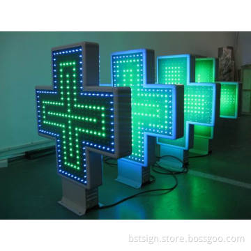P25 Double Face Rb Outdoor LED Pharmacy Cross for Drugstore